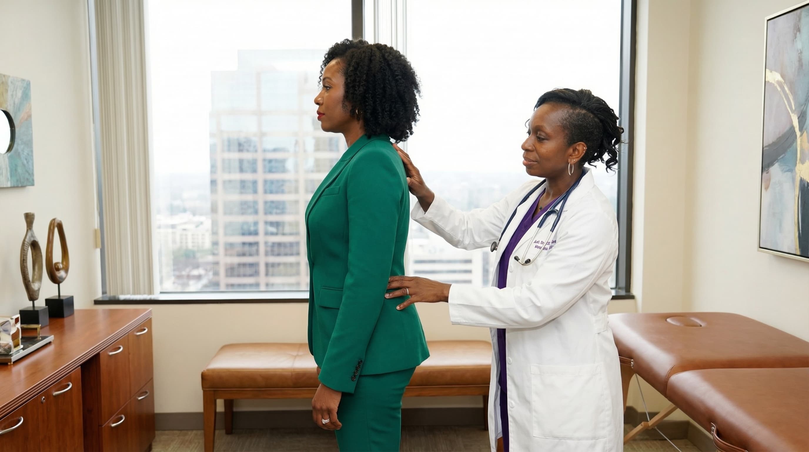 Nigerian woman looking at window